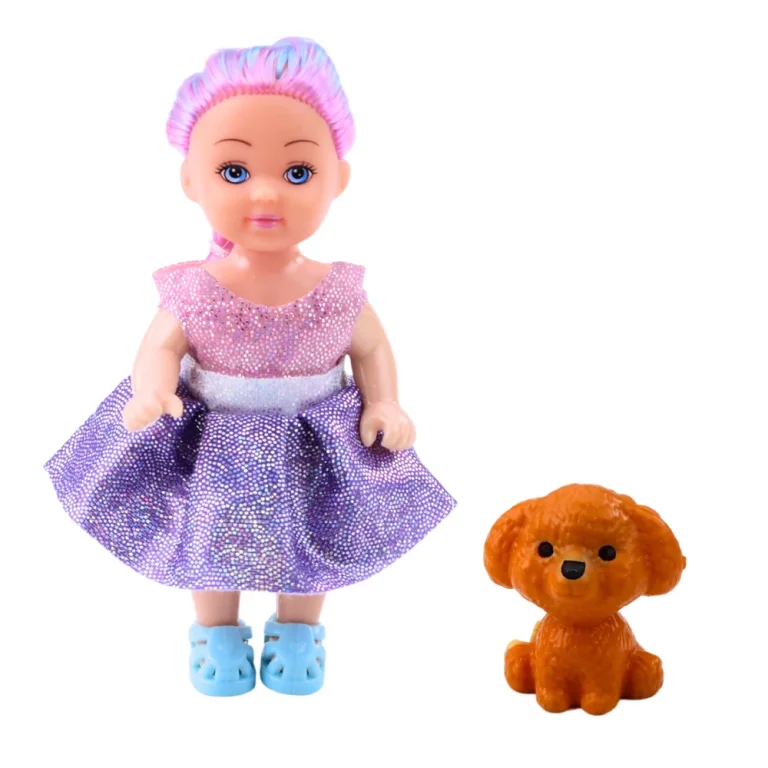 Set Mini Lutke S Krevetom Na Kat I Psom, 12 Cm 2