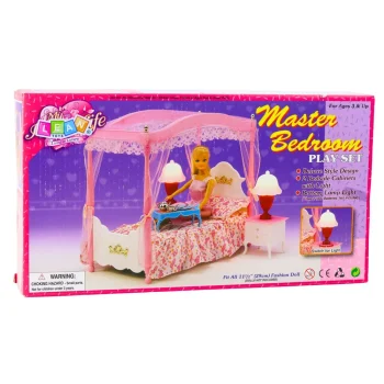 Set Namještaja Za Lutke: Krevet S Baldahinom 29 Cm 4