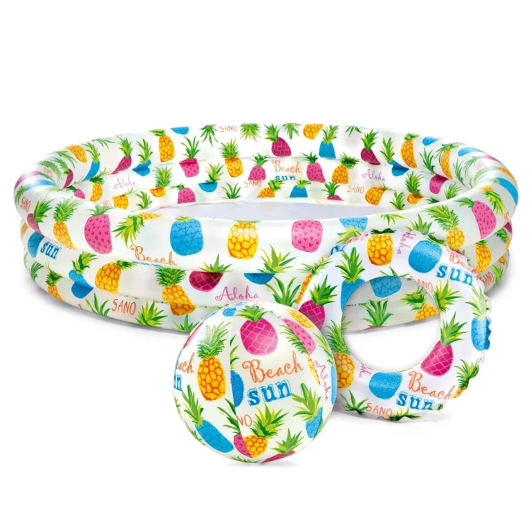 Set: Napuhljivi Bazen 132 × 28 Cm + Lopta I Prsten, Intex 59469 1