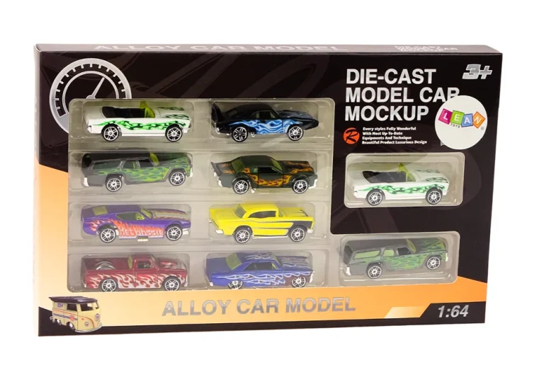 Set Od 10 Metalnih Autića S Oprugama, Mjerilo 1:64 3
