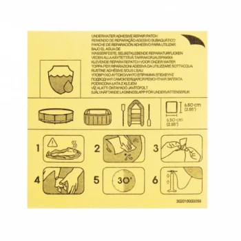 Set Od 10 Vodootpornih Zakrpa Za Popravak Pvc Materijala 6,5x6,5 Cm Bestway 3