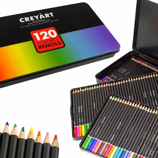 Set Od 120 Umjetničkih Bojica U Metalnoj Posudi, 3 Etaže 1