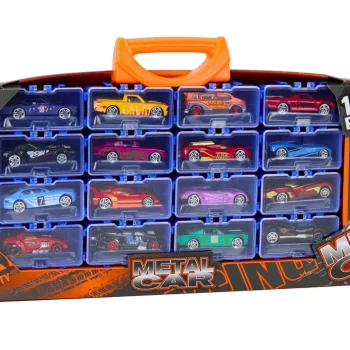 Set Od 16 Metalnih Autića S Oprugama U Metalnom Koferu 4