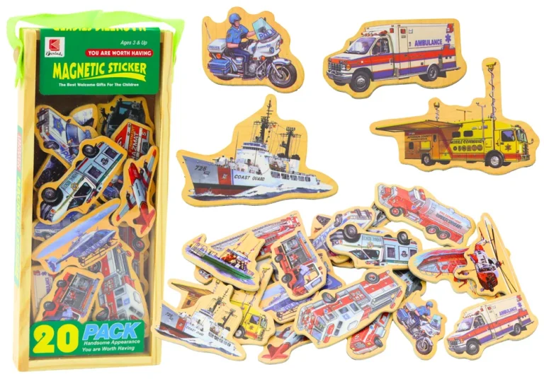 Set Od 20 Drvenih Magneta Vozila, Brodova I Aviona 1