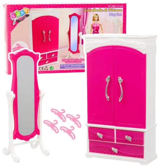 Set Ormara I Ogledala Za Lutke, Ružičasti, 29 Cm 1