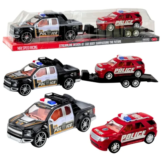 Set Policijskog Terenskog Vozila S Vučnom Prikolicom, 60 Cm 1