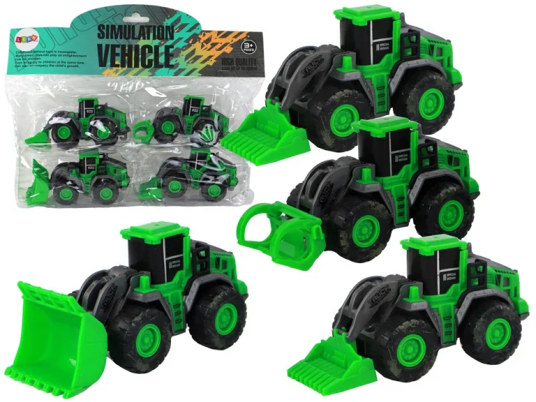 Set Poljoprivrednih Traktora, 4 Zelena, 13 × 6 × 5 Cm 1