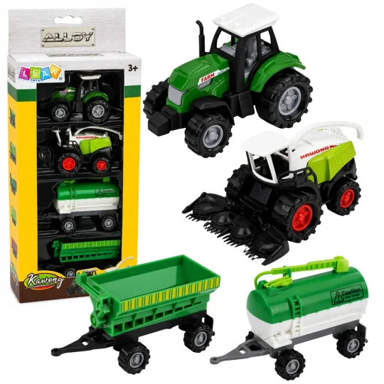 Set Poljoprivrednih Vozila 1:68 Traktor, Kombajn, Cisterna I Rasipač, 4 Kom 1