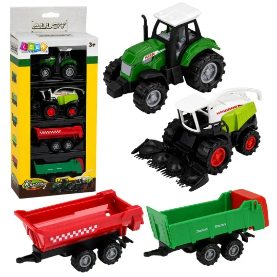 Set Poljoprivrednih Vozila 1:68 Traktor, Kombajn, Kiper I Transportna Prikolica, 4 Kom 1
