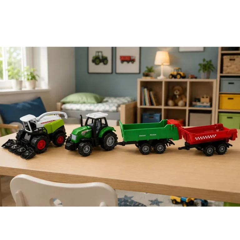 Set Poljoprivrednih Vozila 1:68 Traktor, Kombajn, Kiper I Transportna Prikolica, 4 Kom 6