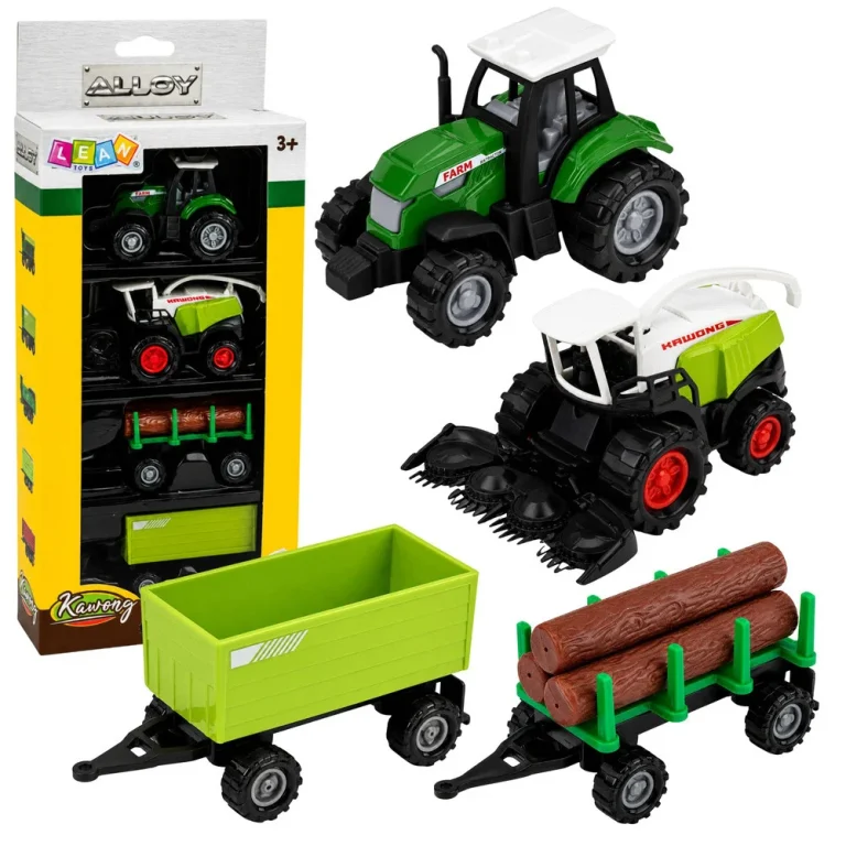 Set Poljoprivrednih Vozila 1:68 Traktor, Kombajn, Prikolica I Prijevoznik Trupaca, 4 Kom 1