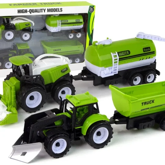Set Poljoprivrednih Vozila, Traktor, Kombajn, Cisterna I Poluprikolica 1