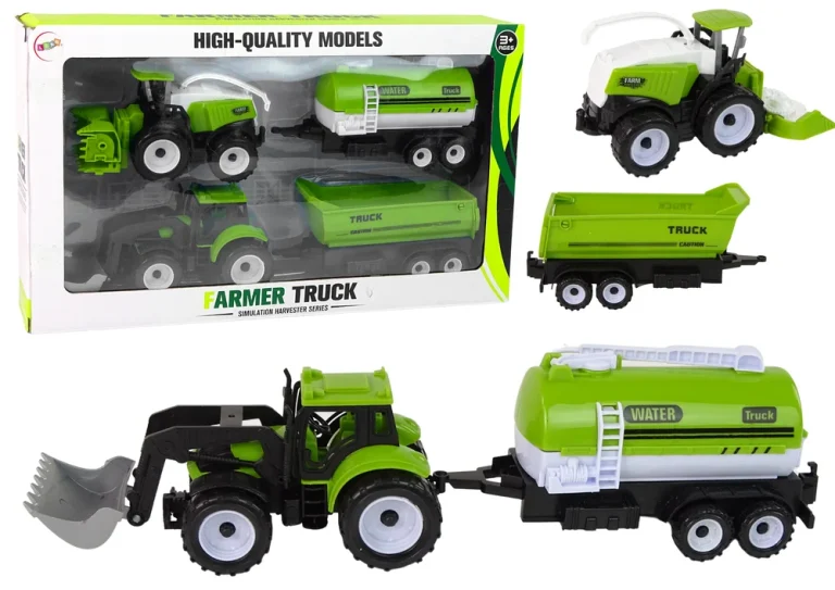 Set Poljoprivrednih Vozila, Traktor, Kombajn, Cisterna I Poluprikolica 2