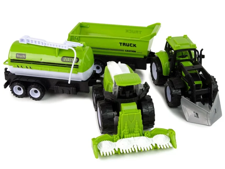 Set Poljoprivrednih Vozila, Traktor, Kombajn, Cisterna I Poluprikolica 7