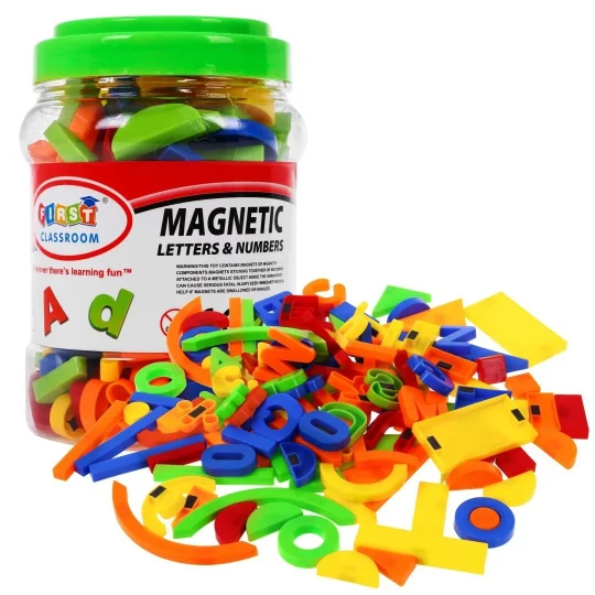 Set šarenih Magneta Za Djecu 3+ Edukativna Igračka + Brojevi Slova Figure Linije 128 Kom 1