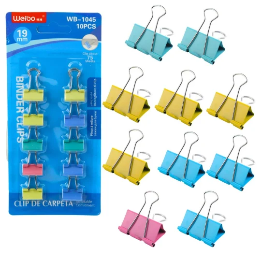 Set šarenih Spajalica Za Papir 19 Mm 10 Kom 1