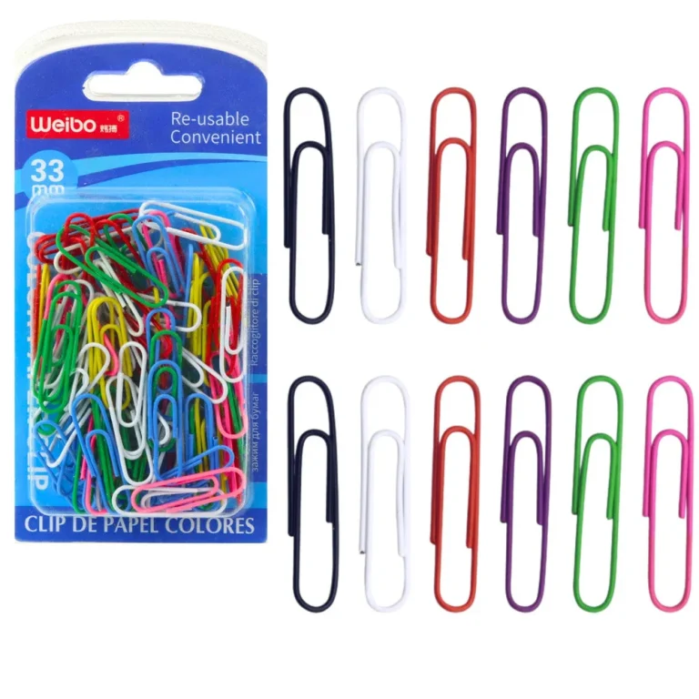 Set šarenih Spajalica Za Papir 33 Mm 90 Kom 1