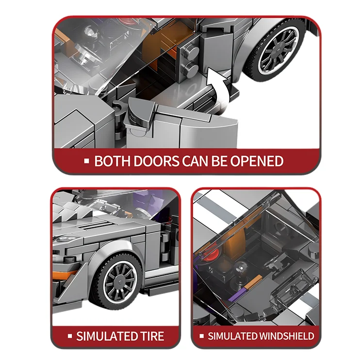 Set Sivih Kockica Sportski Automobil Gt500, 476 Dijelova 6
