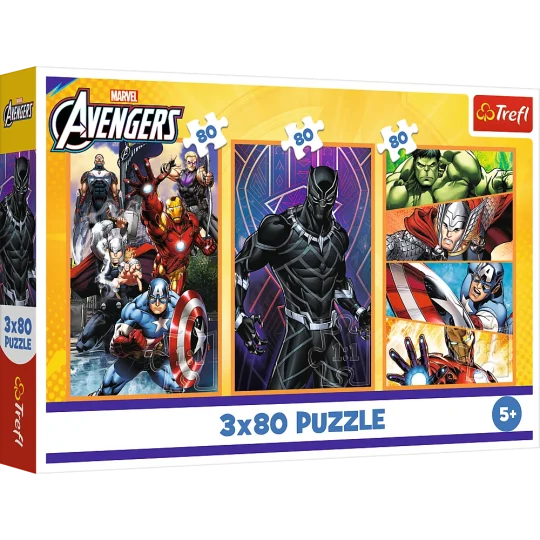 Set Slagalica Trefl Dani Puni Akcije Marvel Osvetnici, 3×80 1