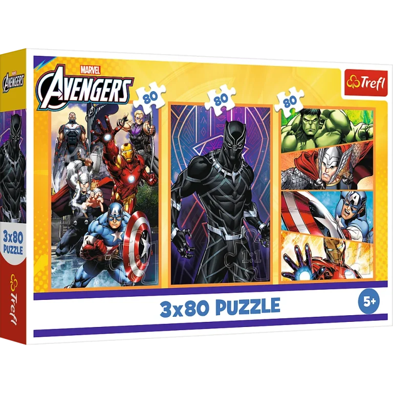 Set Slagalica Trefl Dani Puni Akcije Marvel Osvetnici, 3×80 1