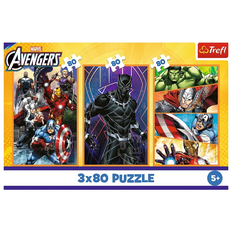 Set Slagalica Trefl Dani Puni Akcije Marvel Osvetnici, 3×80 5
