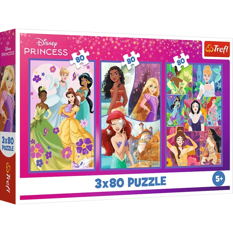 Set Slagalica Trefl Princeze Prijatelji Disney, 3×80 1