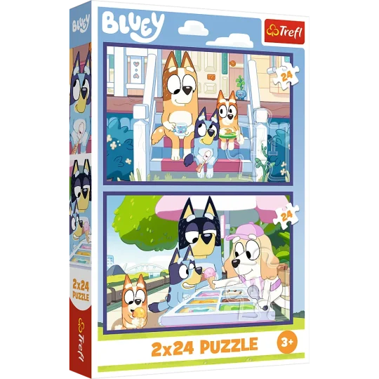 Set Slagalica Trefl Smiješna Plava Bluey, 2×24 1