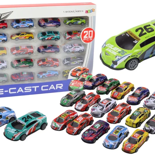 Set Sportskih Trkaćih Autića Na Oprugu 1:64, 20 Komada 1