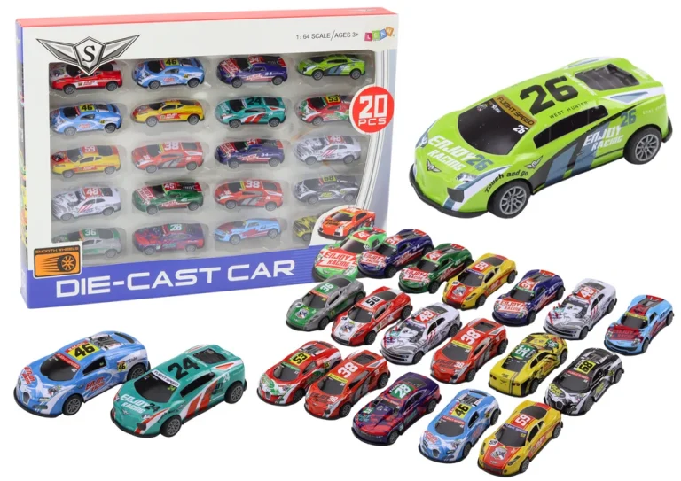 Set Sportskih Trkaćih Autića Na Oprugu 1:64, 20 Komada 1