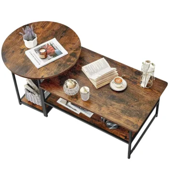 Set Stolića Za Kavu Vintage Rustikalni 2 U 1, 123×60×51 Cm 5
