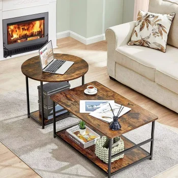 Set Stolića Za Kavu Vintage Rustikalni 2 U 1, 123×60×51 Cm 6