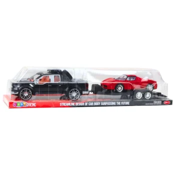 Set Terenskog Vozila, Crni Kamion I Crveni Sportski Auto, 59 Cm 5