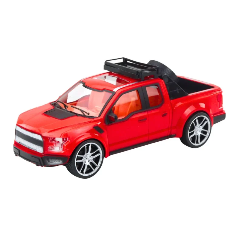 Set Terenskog Vozila, Crveni Kamion I Crni Sportski Auto, 59 Cm 4