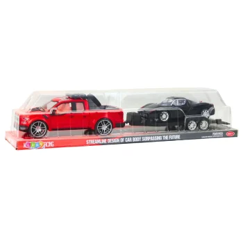 Set Terenskog Vozila, Crveni Kamion I Crni Sportski Auto, 59 Cm 5