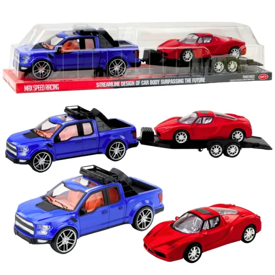 Set Terenskog Vozila S Prikolicom I Sportskim Automobilom, 60 Cm 1