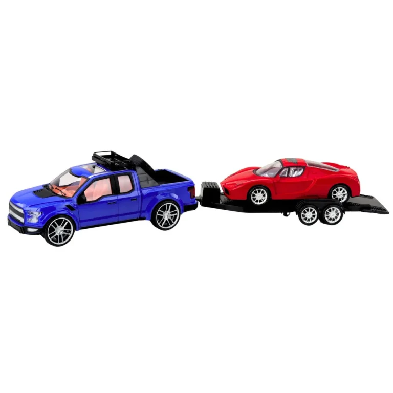 Set Terenskog Vozila S Prikolicom I Sportskim Automobilom, 60 Cm 2