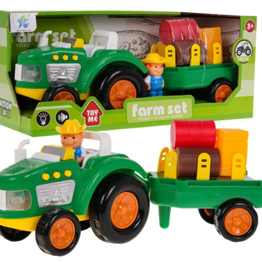 Set Traktor S Prikolicom I Farmerom 3+ 1