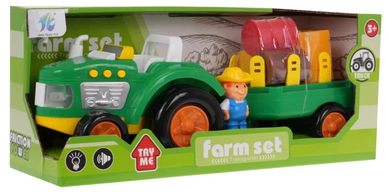 Set Traktor S Prikolicom I Farmerom 3+ 6