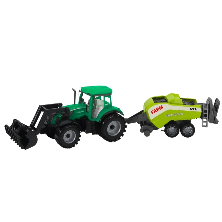 Set Traktora S Utovarivačem I Balirkom, Zeleni, 48 × 12 × 10,5 Cm 2