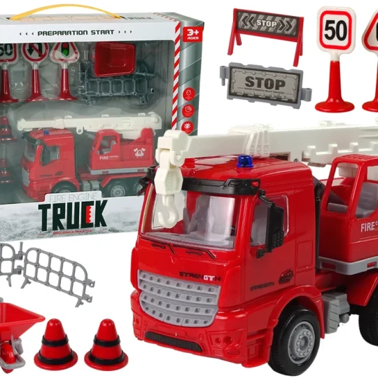 Set Vatrogasne Brigade S Dizalicom, Prometni Znakovi, 16 Cm 1