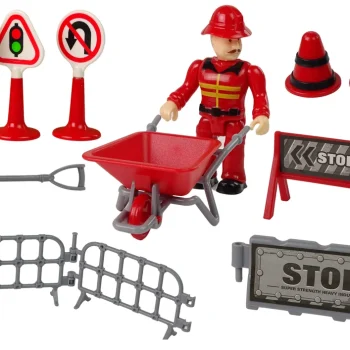 Set Vatrogasne Brigade S Dizalicom, Prometni Znakovi, 16 Cm 2