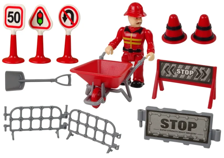 Set Vatrogasne Brigade S Dizalicom, Prometni Znakovi, 16 Cm 2
