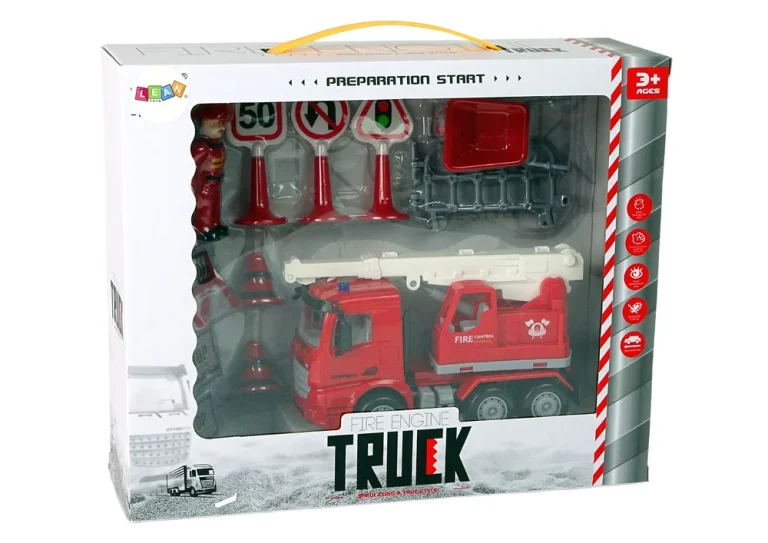 Set Vatrogasne Brigade S Dizalicom, Prometni Znakovi, 16 Cm 5