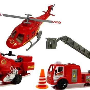Set Vatrogasnih Vozila S Helikopterom, Zvukom I Svjetlom 2