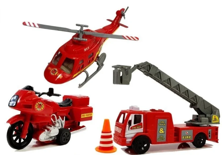 Set Vatrogasnih Vozila S Helikopterom, Zvukom I Svjetlom 2