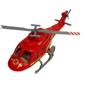 Set Vatrogasnih Vozila S Helikopterom, Zvukom I Svjetlom 4