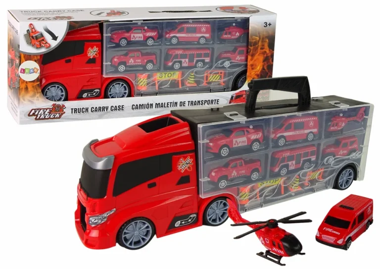 Set Vatrogasnog Kamiona S Prikolicom I 6 Vozila 1