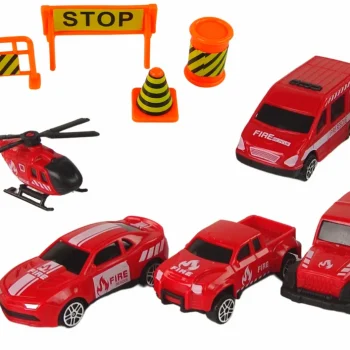 Set Vatrogasnog Kamiona S Prikolicom I 6 Vozila 2