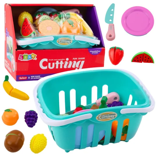Set Voća Za Rezanje S čičkom, Tanjuri I Košara 1