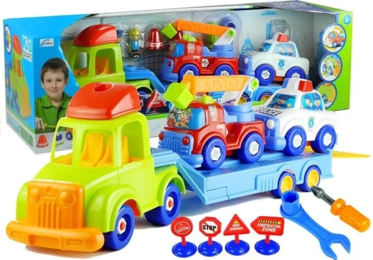 Set Vozila Policija I Vatrogasci S Prikolicom, Do 70 Cm 1